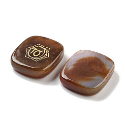 Natural Mixed Stone Rectangle with Chakra Sign Figurines Display Decorations&nbsp;DJEW-K025-02