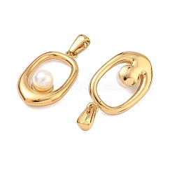 304 Stainless Steel & ABS Plastic Imitation Pearl Pendants&nbsp;STAS-C172-17G