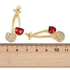 Brass Micro Pave Cubic Zirconia Pendants&nbsp;KK-L240-26G