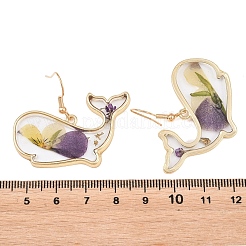 Alloy & Dried Flower Dangle Earrings&nbsp;AL-Z001-05G