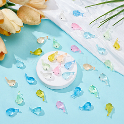 70Pcs 7 Colors Luminous Transparent Resin Shark Ornaments&nbsp;DJEW-SC0001-23
