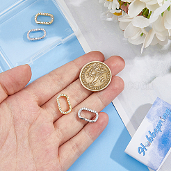 4Pcs 2 Colors Brass Micro Pave Cubic Zirconia Clasps&nbsp;KK-HS0015-11