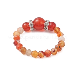 3Pcs Natural & Synthetic Gemstone Beaded Stretch Rings Sets for Women&nbsp;RJEW-TA00218