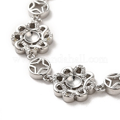 Brass with Rhinestone Chain Bangle Making&nbsp;BJEW-B077-02C