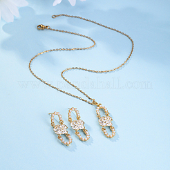 Plastic Beaded Oval with Flower Jewelry Set&nbsp;YW1382-1