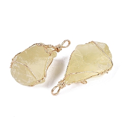 Raw Rough Natural Yellow Quartz(Heated) Big Pendants&nbsp;G-Q606-07