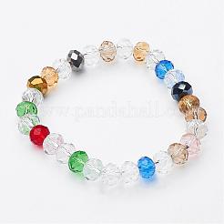 Faceted Glass Stretch Bracelets&nbsp;BJEW-F235-03
