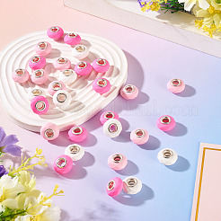 30Pcs Spray Painted Faceted Resin European Beads&nbsp;RESI-TADJ0001-10