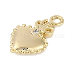 Brass Micro Pave Cubic Zirconia Pendants&nbsp;KK-I719-42G