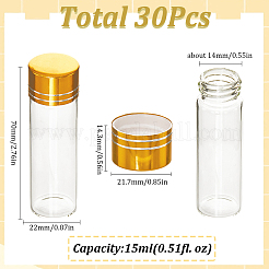 30Pcs Clear Glass Bottles Bead Containers&nbsp;CON-SC0001-15B-04
