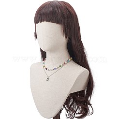 2Pcs 2 Style Natural Pearl & Evil Eye Beaded Necklaces with Bear Pendant for Women&nbsp;NJEW-TA00019