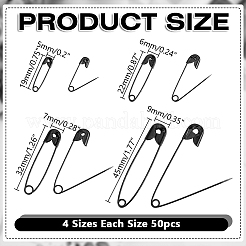 200Pcs 4 Styles Alloy Safety Pins&nbsp;FIND-AR0006-89