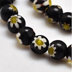 Round Millefiori Glass Beads Strands&nbsp;LK-P002-08