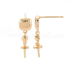 Brass Stud Earring Findings&nbsp;KK-S364-053