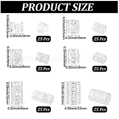 150Pcs 6 Styles Iron Dreadlocks Beads Hair Decoration&nbsp;OHAR-PA0001-06S