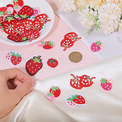 36Pcs 6 Styles Strawberry Computerized Embroidery Cloth Self Adhesive Patches&nbsp;PATC-FG0002-42