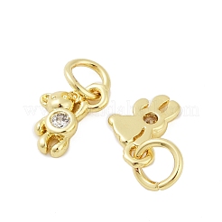 Brass Micro Pave Clear Cubic Zirconia Pendants&nbsp;KK-L235-02G