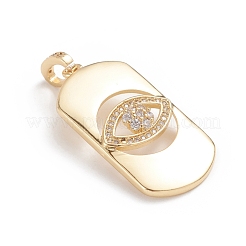 Brass Micro Pave Cubic Zirconia Pendants&nbsp;X-ZIRC-G165-11G