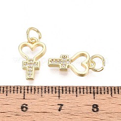 Brass Micro Pave Cubic Zirconia Pendants&nbsp;KK-T071-134G