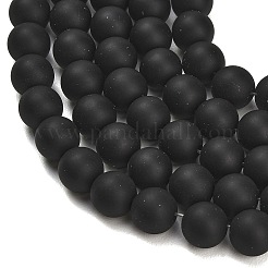Natural Brazil Black Onyx(Dyed & Heated) Beads Strands&nbsp;G-Z024-01B-10mm-01