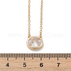 Brass Pave Clear Cubic Zirconia Pendant Necklaces for Women&nbsp;NJEW-Z079-02G-02