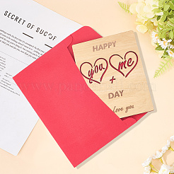 Valentine's Day Wooden Greeting Cards&nbsp;DIY-CP0011-91A