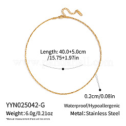 Minimalist 2MM 304 Stainless Steel Twisted Boston Link Chain Necklaces for Women&nbsp;VY8476-1