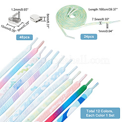12 Sets 12 Colors Elastic Polyester Cord No Tie Shoelace&nbsp;AJEW-PH0004-36