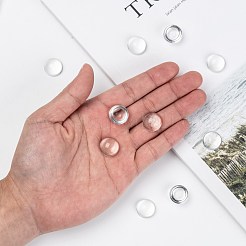 Transparent Half Round Glass Cabochons&nbsp;X-GGLA-R027-16mm