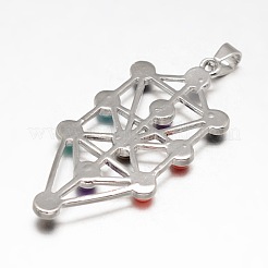 Chakra Jewelry Brass Gemstone Big Pendants&nbsp;KK-J298-08-NR