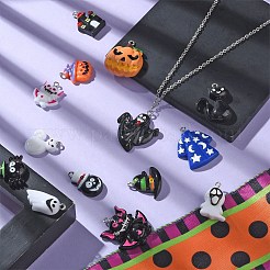 34Pcs 17 Styles Opaque Resin Pendants&nbsp;RESI-CJ0003-05