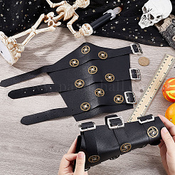 Adjustable PU Leather Cuff Wristband for Bikers&nbsp;AJEW-WH0415-25B