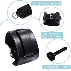 1Pc Vintage Punk Rock Style Wide Leather Cord Wristband Bracelets for Unisex&nbsp;BJEW-CL0001-17A