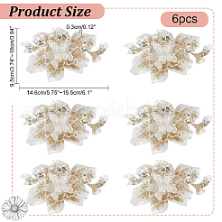 3D Flower Shape Milk Silk Fabrics Embroidery Applqiues&nbsp;PATC-WH0012-27