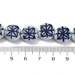 Handmade Blue and White Porcelain Beads Strands&nbsp;PORC-I027-15B