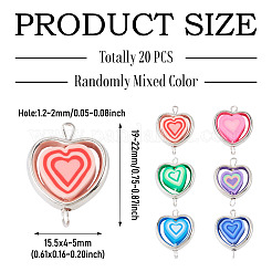 20Pcs Polymer Clay Heart & CCB Heart Frame Links Connector Charms&nbsp;CLAY-TADJ0001-04
