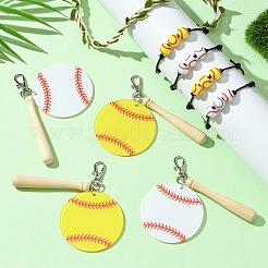8Pcs Acrylic & Wood Pendant Decoration&nbsp;HJEW-CJ00052