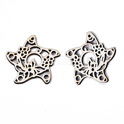 Unfinished Natural Poplar Wood Filigree Joiners Links&nbsp;WOOD-N006-75