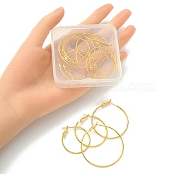 16Pcs 4 Size Brass Hoop Earring Findings&nbsp;KK-YW0001-95