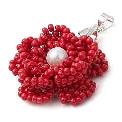 Seed Beads Beaded Charms&nbsp;PALLOY-MZ00342