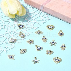 16Pcs 8 Styles UV Plating Alloy Enamel Pendants&nbsp;FIND-FS0002-74