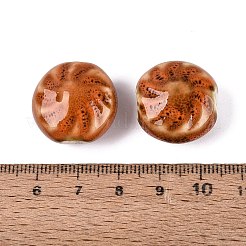 Windmill Spiral Pattern Vintage Handmade Porcelain Beads&nbsp;PORC-N013-19-02