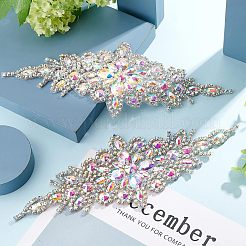 Flower Glitter Glass Hotfix Rhinestone Iron on Patches&nbsp;FIND-WH0050-29A
