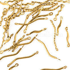 40Pcs 4 Styles 304 Stainless Steel Wavy Bar Links Connector Charms&nbsp;STAS-TA0006-44