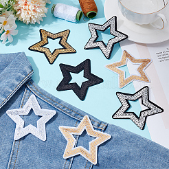 25Pcs 5 Styles Polyester & Plastic Embroider Thread Iron on/Sew On Patches&nbsp;PATC-HY0001-80