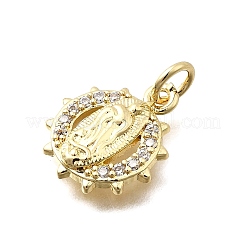 Brass Micro Pave Cubic Zirconia Pendants&nbsp;KK-P336-04B-G