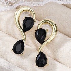 Alloy Rhinestones Stud Earrings&nbsp;EJEW-M075-04G-03