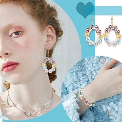 50Pcs 5 Colors Electroplated Shell Pearl Beads&nbsp;BSHE-YW0001-23