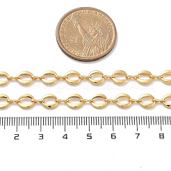Brass Oval Link Chain Necklaces for Women&nbsp;NJEW-F329-04G