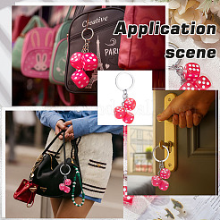 8Pcs Dice Resin Keychains&nbsp;KEYC-ME0001-03A